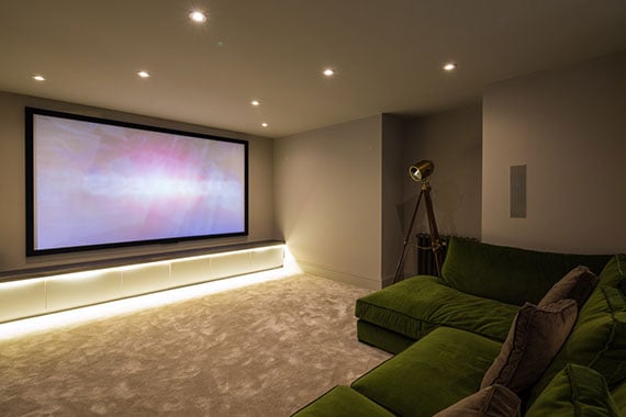 Picture of a hobby room transformed into a cinema room