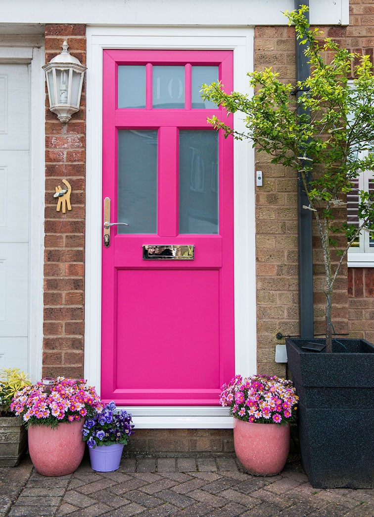pink cottage door