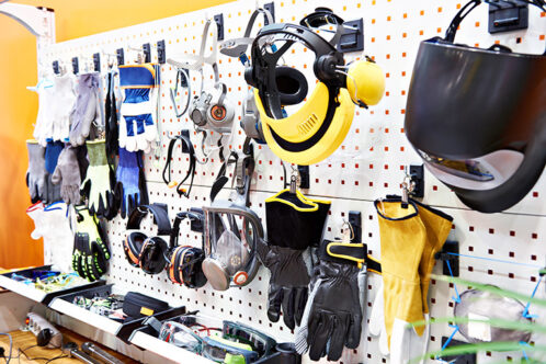 Tools on wall in tool shop