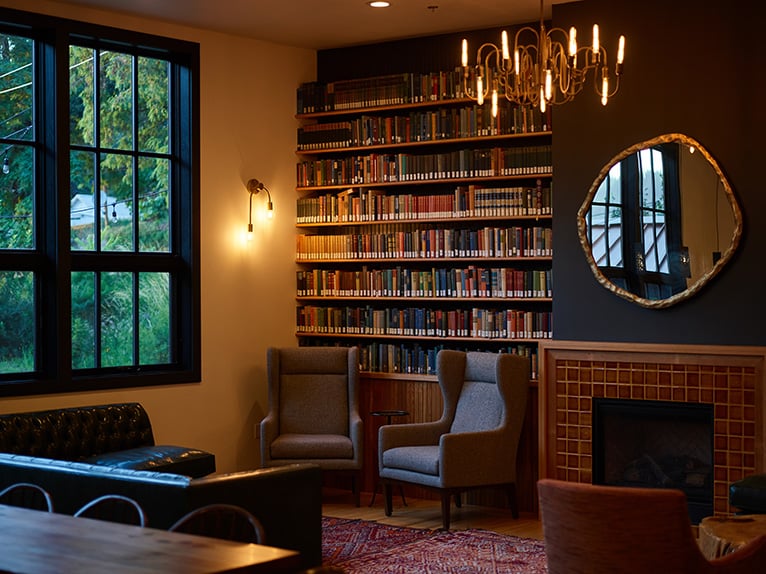 Home library in cottage
