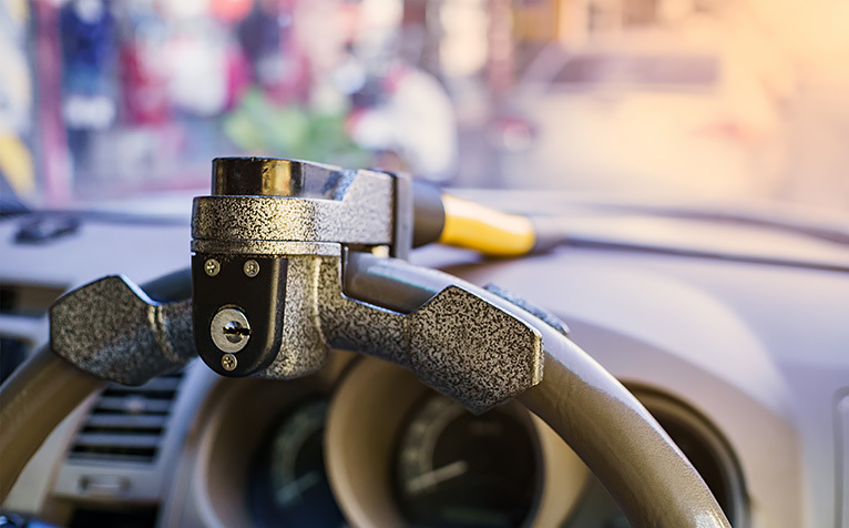 Steering wheel lock to help prevent van theft