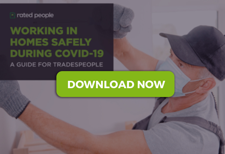 COVID-19: The title page of Rated People's 'Working in homes safely during COVID-19: A guide for tradespeople'