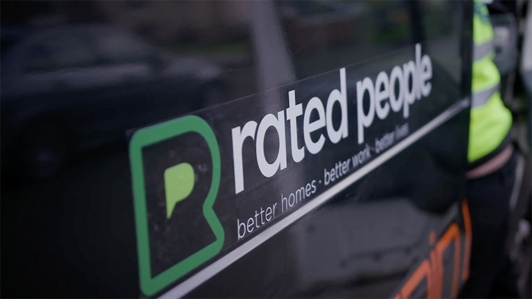 Rated People sticker on a van