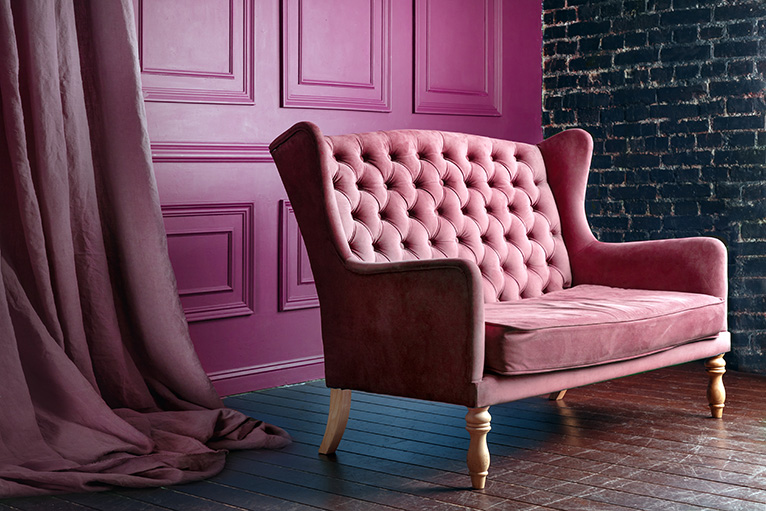 Pink antique style chair