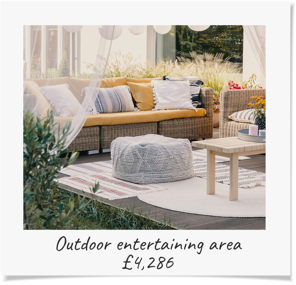 An outdoor entertaining area adds £4,286 to your property's value