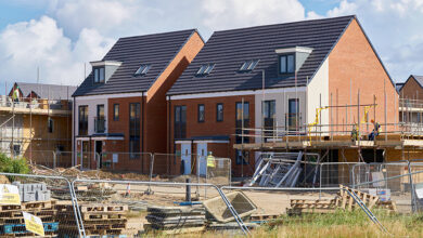 New build homes on English residential estate