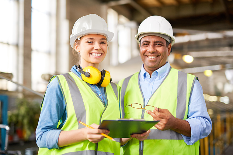 Construction worker and apprentice during a trades apprenticeship