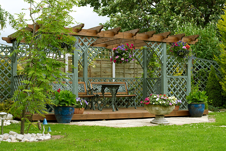 Pergola in back garden