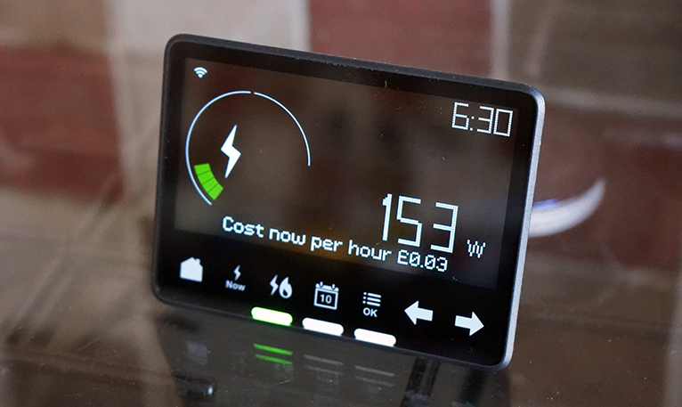 Picture of a smart metre monitoring energy use and cost