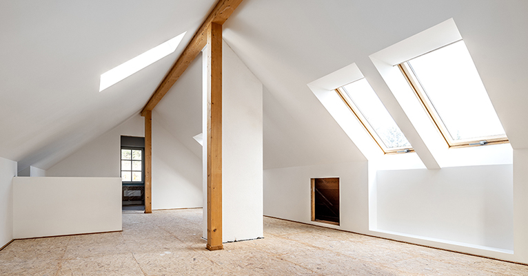 Old attic converted into a light spacious living room