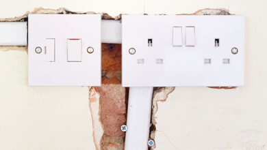 Image of a British domestic socket and switch