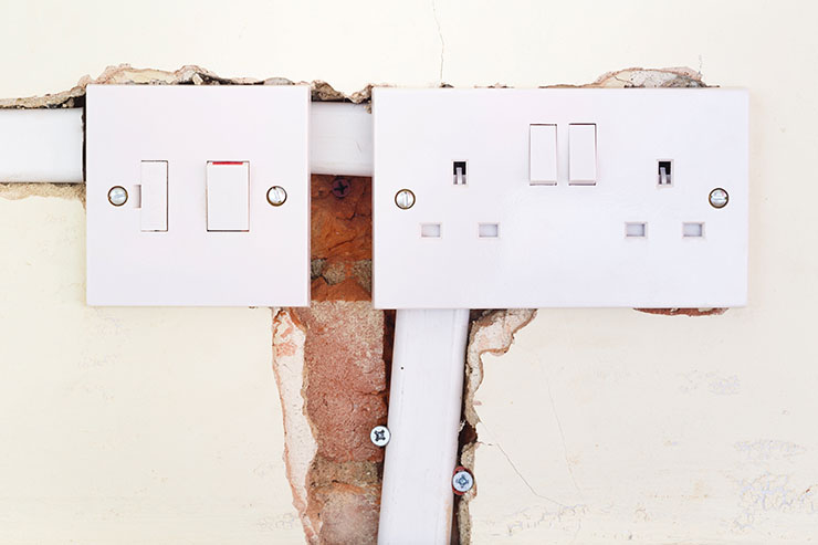 Image of a British domestic socket and switch