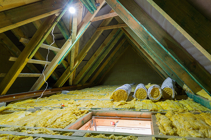 Picture of a loft with insulation