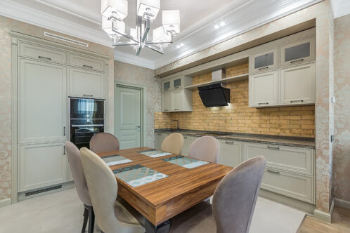 Picture of a kitchen with dining table