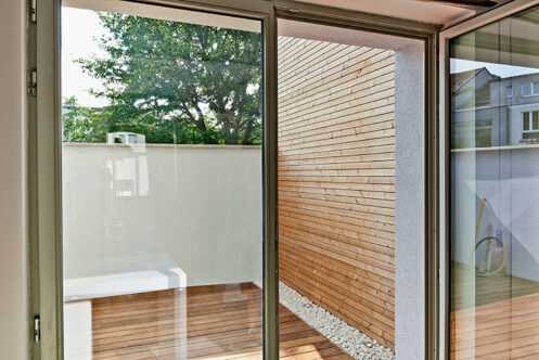 Picture of a wooden deck and walls in outdoor space