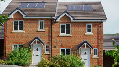 Picture of two homes with built in solar panels