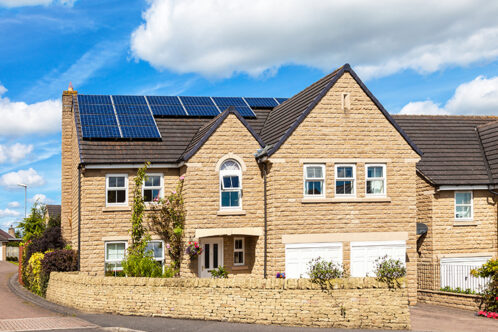 Picture of a home with solar panels 