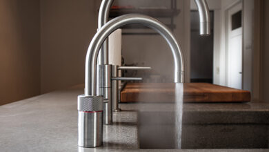 Picture of a kitchen tap with boiling water feature