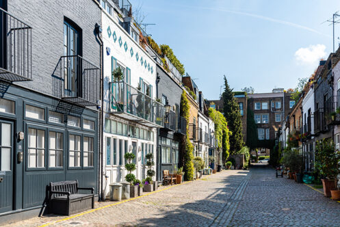 Picture of a mews with rows of houses