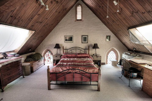 Picture of a bedroom in a church conversion