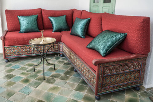 Picture of a oriental inspired sofa