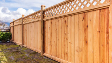 Picture of a garden fence dividing a property