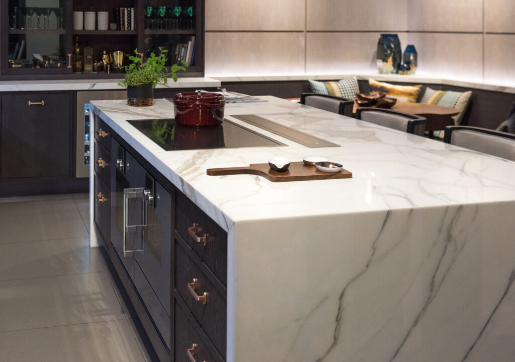 Picture of a kitchen island in marble
