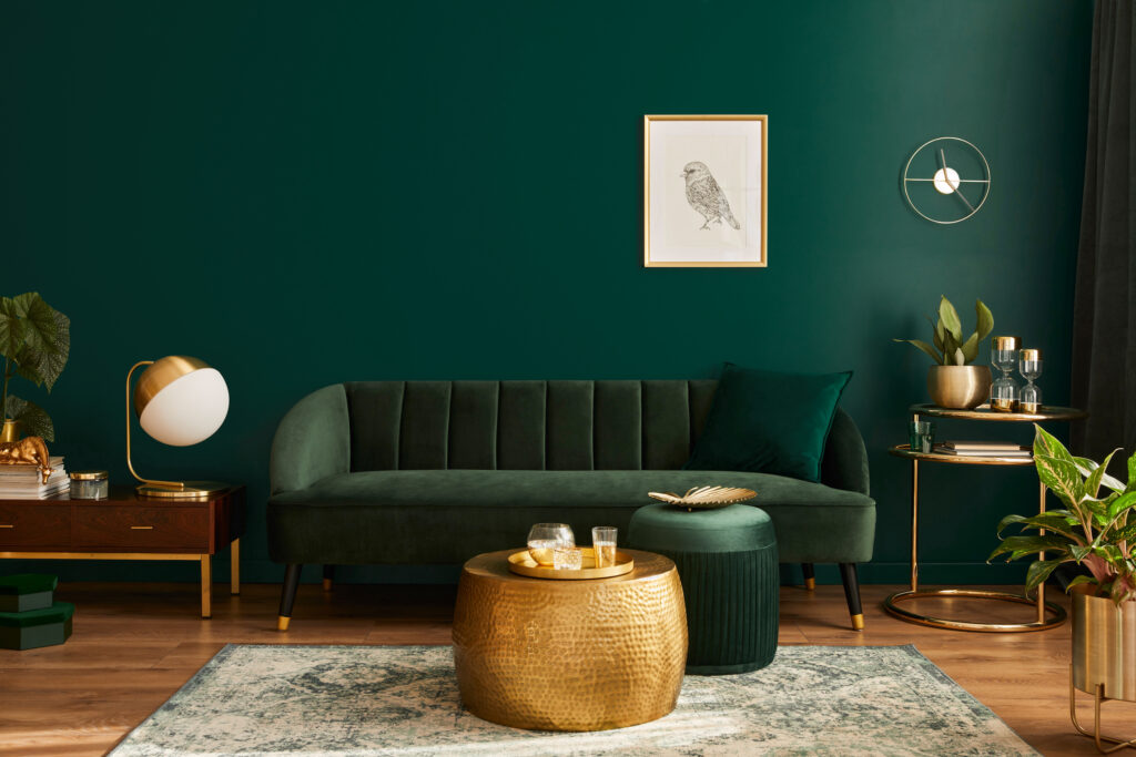 Picture of a living room with colour drenched walls