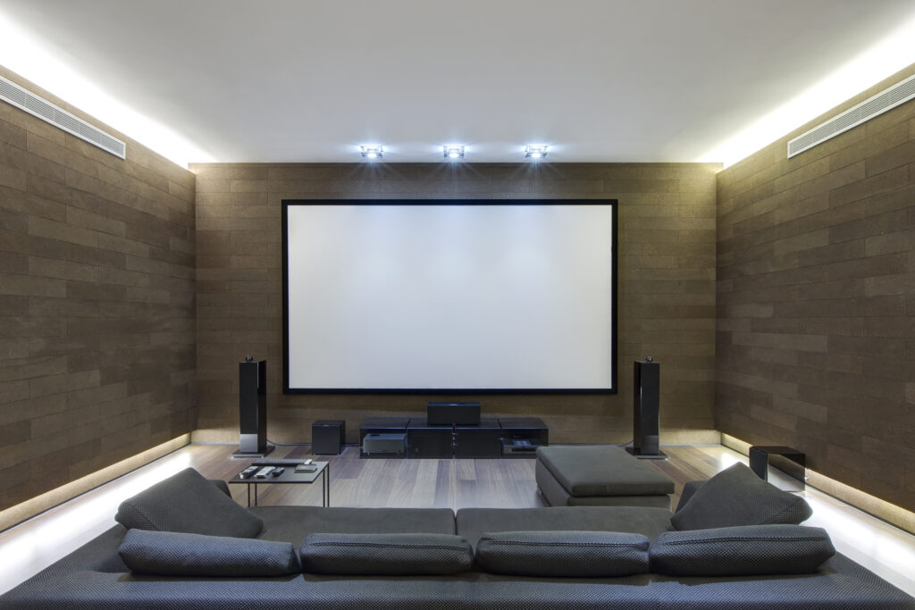 Picture of an at home movie theatre