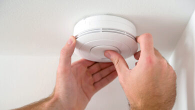 Picture of a carbon monoxide detector being installed