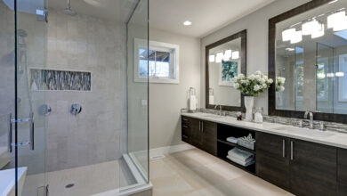 Picture of a luxury bathroom with walk-in shower